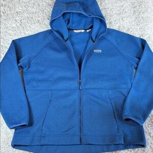 Orvis Women’s Blue Hooded Full-Zip Fleece Jacket, Size XL